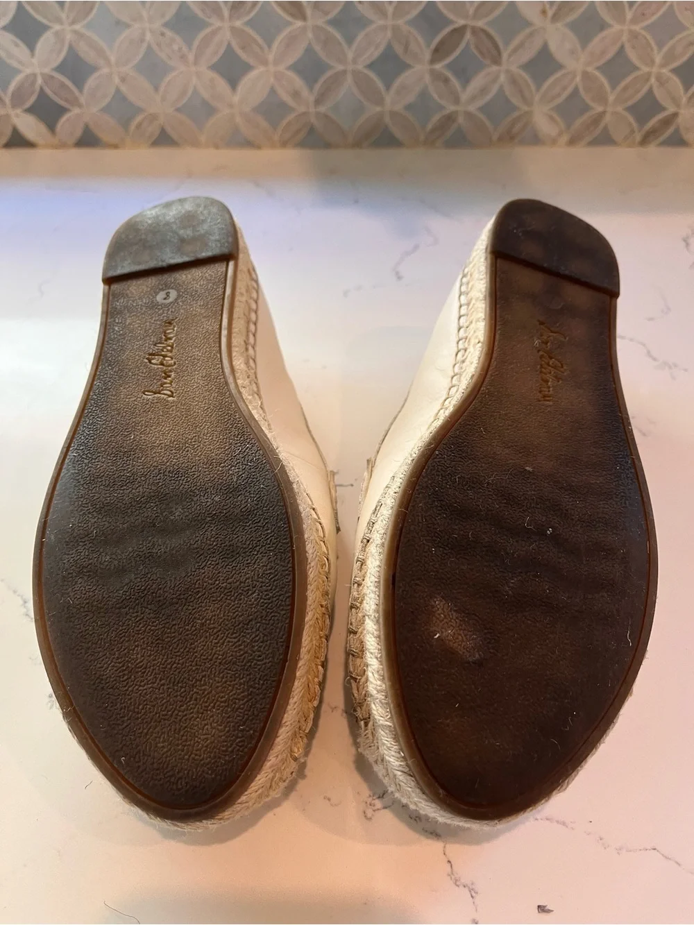 Sam Edelman Kai Cream Ivory Espadrille Penny Loafers Size 8